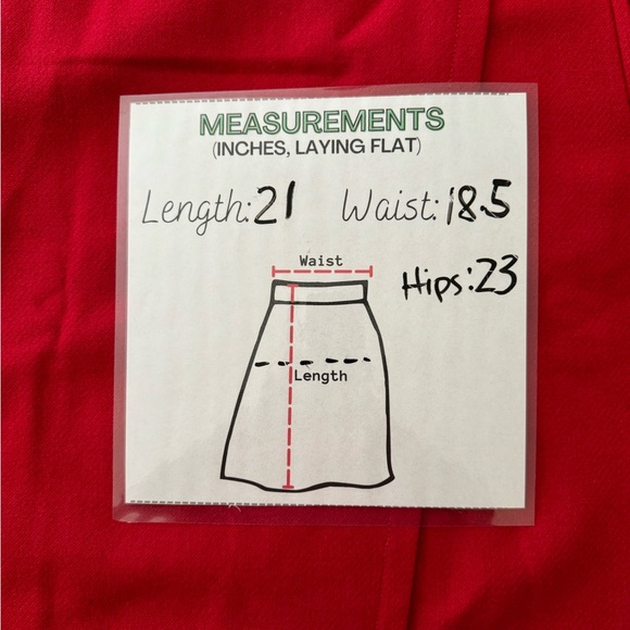 Talbots NWOT Sz 14 Red Wool Faux Wrap A-Line Skirt - Picture 3 of 7